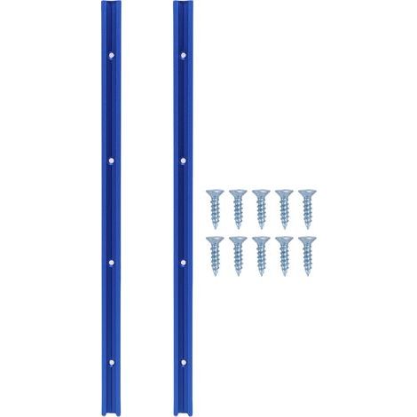 2 rails en T de 400 mm pour le travail du bois, avec trous pré-percés, en alliage d'aluminium T19, rail universel à double fente pour scie circulaire, défonceuse et établi. (1/5)