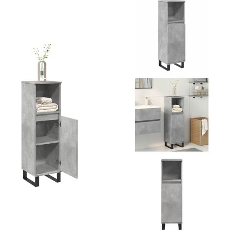 Armoire de salle de bain gris béton 30x30x100 cm - Armoire De Salle De Bain - Armoires De Salle De Bain - Armoire - Meuble De Salle De Bain (1/5)