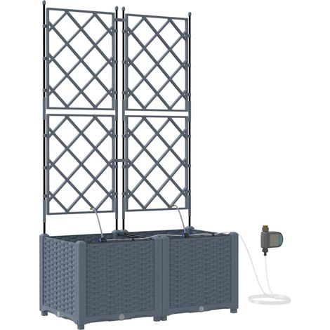 Maison Exclusive - Vaso da giardino 2 pcs Grigio Chiaro 80 x 40 x 142 cm Plastica
