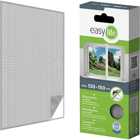 Moustiquaire, Blanc, Sans perçage, Auto-agrippante, Pour fenêtre standard 130 x 150 cm (1/5)