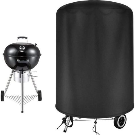 Housse pour barbecue en tissu Oxford noir et argenté 210D - Ronde - Imperméable - 70 x 70 cm (1/4)