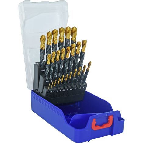 Tivoly • Set T-Box da 25 punte per metallo Steam Tin TECHNIC HSS da Ø1 a 13 mm per 0,5 mm