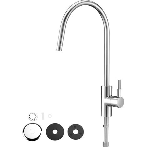Naturewater 6,35 mm (1/4") Wasserhahn Design II D-13, Wasserhahn Armatur für Umkehrosmose und Wasserfilteranlagen, Küchenarmatur 360° schwenkbar