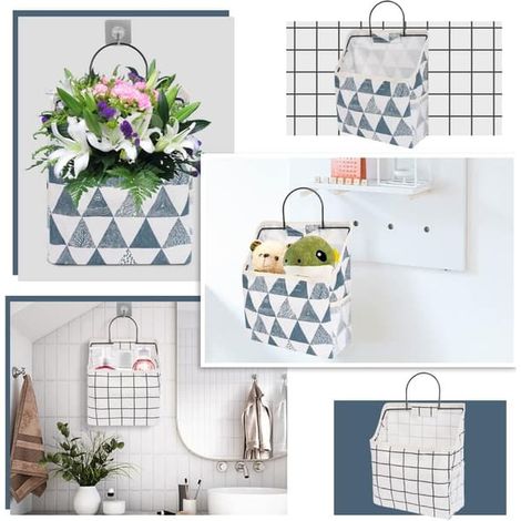 2-pack över dörr hängande arrangeur - Fällbar linnevägg arrangeur Vattentät hängande korg förvaringsväska för barnrum Badrum Sovrum