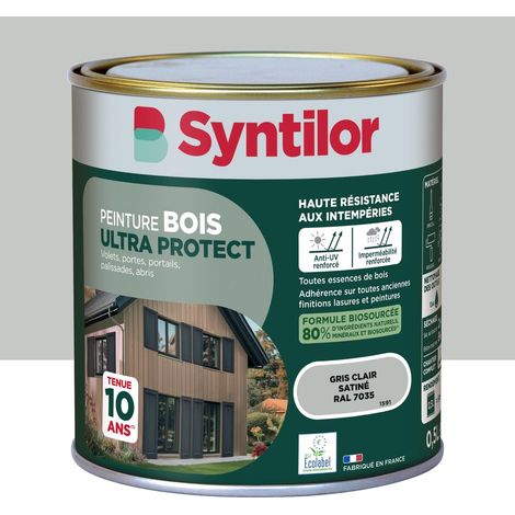 Vernice per legno da esterni Ultra Protect SYNTILOR, grigio chiaro satinato, 0,5 l SYNTILOR (1/5)