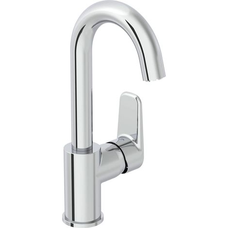 Vitra Flow Soft Single Lever Side Action Basin Mixer Tap - Chrome (1/2)