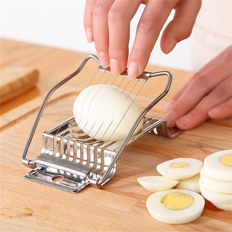Coupe-Oeufs - Fils Inoxydables - Corps En Aluminium Renforcé - Pour Oeufs Durs, Fraises, Fromage, Tomates - 1 Pièce (1/5)