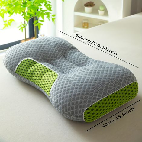 Lot de 2 oreillers appui-tête blancs pour dormir sur le côté et sur le dos-AquaForge