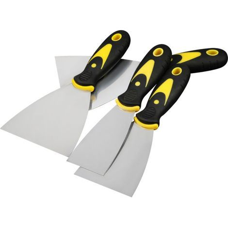 Spachtel – Tapetenschaber – Edelstahl – Softgriff – 4 Größen (3,8 / 7,5 / 10 / 12,5 cm) – 4er-Set (1/5)