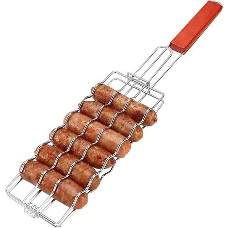 Soportes de acero inoxidable para salchichas a la parrilla – Rejilla para salchichas, carne y verduras (1/5)