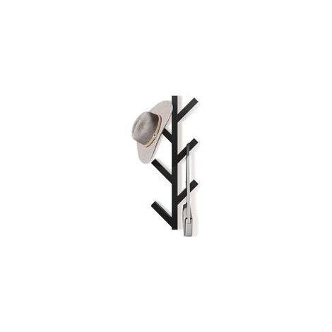 Porte-Manteau Patère Murale en Métal - 41CM Vertical Porte Manteau Mural avec 6 Crochets, Pour Suspendre Vestes, Manteaux, Chapeaux, écharpes et Sacs à Main - Noir (1/5)