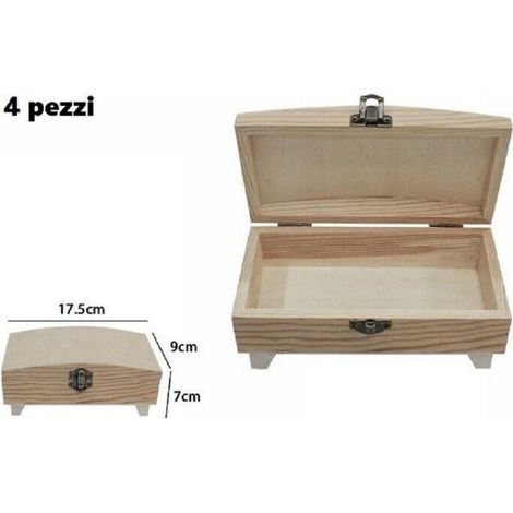 ENSEMBLE DE 4 BOÎTES EN BOIS DE DÉCOUPAGE BOÎTE À BIJOUX 53382A LY-5038A