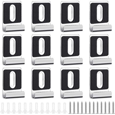Kit de 12 pinces de fixation pour miroir en métal, pinces de suspension avec vis. (1/5)