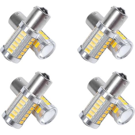 Set di 8 lampadine a LED 33SMD 1156PY BAU15S PY21W per le luci di coda, indicatori di direzione, luci freno e luci di retromarcia (Y) (1/5)