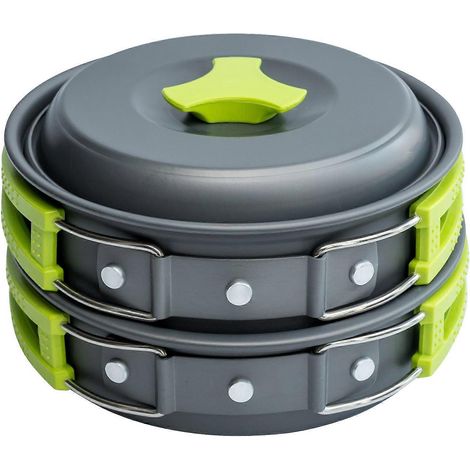 Batterie de cuisine de camping, ensembles de cuisine de camping, ensembles de casseroles de voyage, équipement et accessoires de base pour la randonnée, aliments et casseroles de camping (1/5)