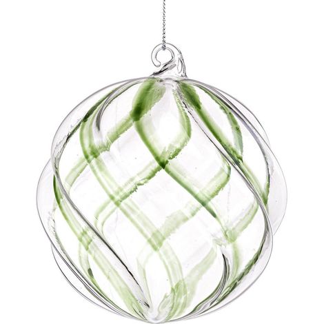 Palline q.8 per albero di Natale, sfera trasparente in vetro -Verde (1/3)