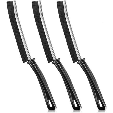 Set di 3 spazzole per la pulizia delle grondaie, spazzola per la pulizia del bagno, spazzola per le fughe delle piastrelle, spazzola per la pulizia con setole rigide per scanalature delle finestre, ba