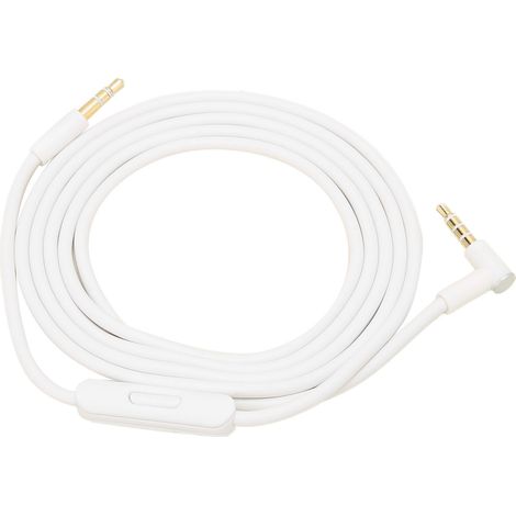 Ersatz-Audiokabel mit integriertem Mikrofon und Wiedergabesteuerung, tragbares Kopfhörer-Audiokabel, weiß (1/5)