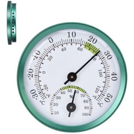 Mini thermomètre et hygromètre électronique de haute précision pour une utilisation en intérieur, instrument fabriqué en alliage d'aluminium vert (1/5)