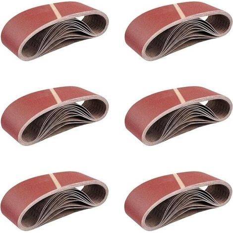 Bande Abrasive 75 x 533 mm, Bandes Abrasives Mixte pour Ponceuses Bande,grains 80,10 pices (1/5)