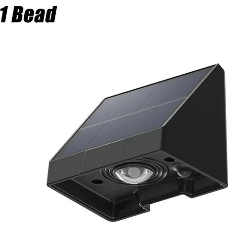 (Lumière chaude - 1 perle) Applique solaire murale LED extérieure étanche, compatible avec les décorations de porche, balcon, jardin, mur et clôture, à énergie solaire (1/5)
