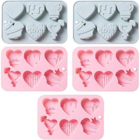 Moule en silicone « Love » (lot de 5) pour bougies, savon ou autres créations en plâtre, ciment et béton. (1/5)
