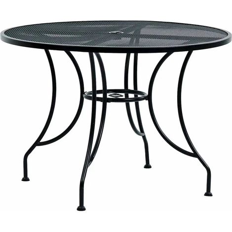 Runder Metall-Gartentisch - 106 cm - Schwarz - Rostbeständig (1/5)