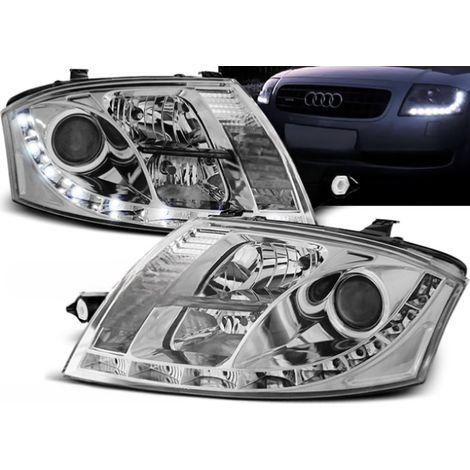 Paire de feux phares Audi TT 8N de 1999 a 2006 Daylight led chrome-27361089 (1/3)