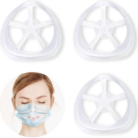 Support de masque 3D, cadre de soutien interne, insert en silicone rafraîchissant pour masque et protection pour rouge à lèvres (1/4)