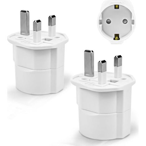 Adaptateur Prise Anglaise, Adaptateur de Voyage France vers UK, Adaptateur de Prise,Adaptateur Type G (Blanc) (1/5)