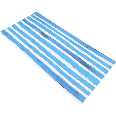 Serviette de plage - Microfibre - Légère - Séchage rapide - Rayures bleu et blanc (1/5)
