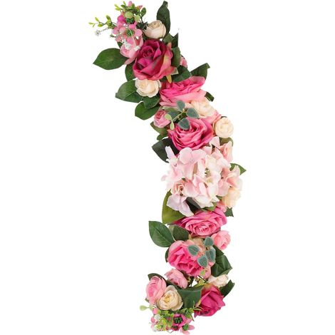 Couronne de Roses Artificielles Rose pour Arche de Mariage Décoration Murale Réaliste Ornement Floral Suspendu pour Maison Fête et Événement Fleur D’Arche Délicate et Solide (1/5)