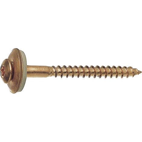 Spenglerschraube 4.5x 35 TX20 Edelstahl A2 verkupfert mit Dichtscheibe ø 15mm