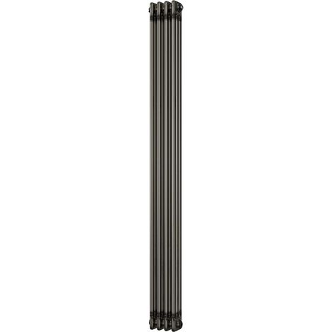 Alpha - Raw Metal Vertical Column Radiator H1800mm x W198mm 3 Column