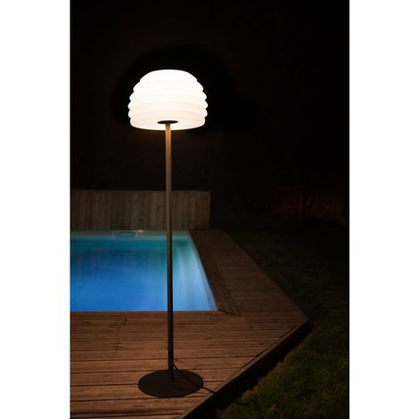 Lampadaire d'extérieur 230V, design soblre et épuré, H150cm, ampoule E27 Max. 40W (non fournie) (1/3)