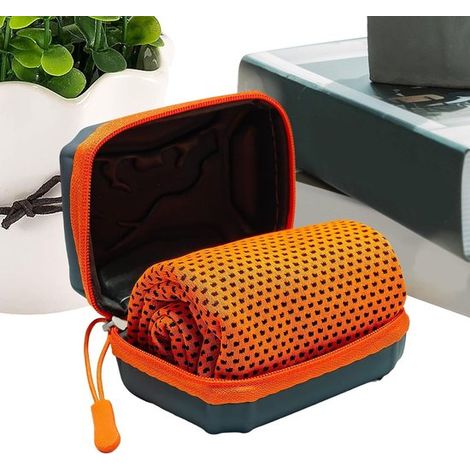 Asciugamano sportivo rinfrescante (30x80 cm) con scatola per riporlo, fascia antisudore per collo e viso ideale per palestra/corsa. (1/5)