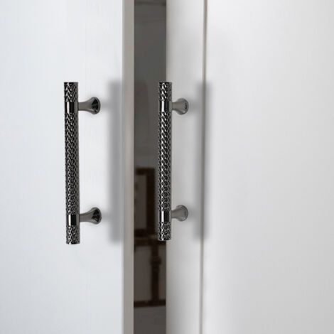 QORVA-Poignée de meuble noire, espacement des trous de 192 mm, poignée de cuisine en alliage de zinc, poignée d'armoire de chambre, 2 pièces