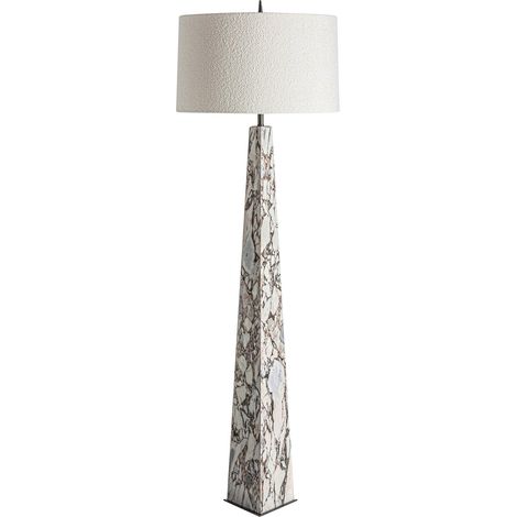 Lampe haute en marbre gris style art déco finition marbrée - Marbre gris clair marbré (1/4)