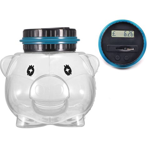 Tirelire électronique avec compteur de pièces numérique LCD, boîte de rangement pour pièces de monnaie, coffre d'épargne digital. (1/5)