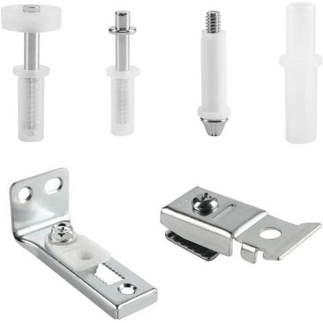 6 pièces kit de réparation pour portes pliantes, pivots 1 cm, roue guidage 2,2-2,5 cm, acier inoxydable, pour armoires et placards (1/5)