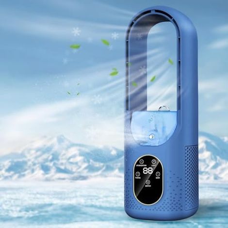 Mini-Klimaanlage - tragbarer Luftkühler Fan - mobile Klimageräte mit 6 Lüftergeschwindigkeiten/1-6-h-Timer/Nachtlichter & Sprühen-persönlicher Verdunstungskühler klein Ventilator für Home Büro Office (1/5)