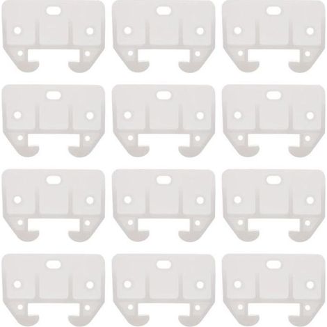 12Pcs Guide de Rail de Tiroir en Plastique Blanc Guide de Tiroir de Commode Pièces de Glissières de Remplacement de Meubles (1/5)