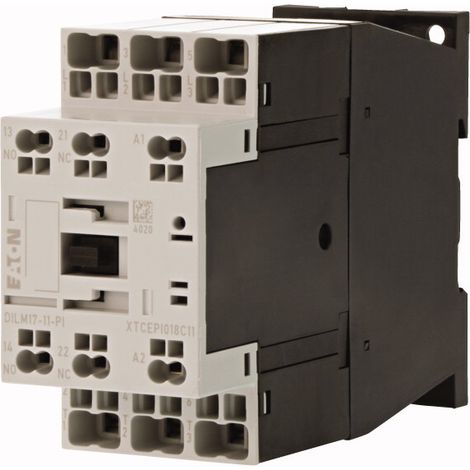 Contacteur puissance 3 380 400V 7.5KW 1 F 1 O 230V 50/60Hz Bornes Push In 000199666 EATON DILM17 11(230V50/60HZ) PI