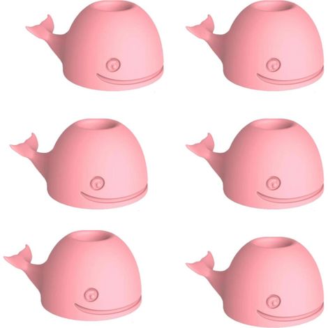 Soporte para cepillos de dientes, soporte de silicona antideslizante para cepillos de dientes para el baño, portalápices con forma de ballena para la oficina (6 piezas) (1/5)