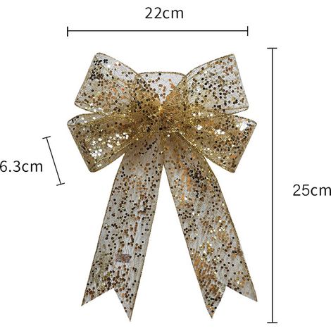 Nœud décoratif de Noël en chanvre imitation, ruban artisanal, ornement de fête pour sapin et maison, 1 pièce (1/2)