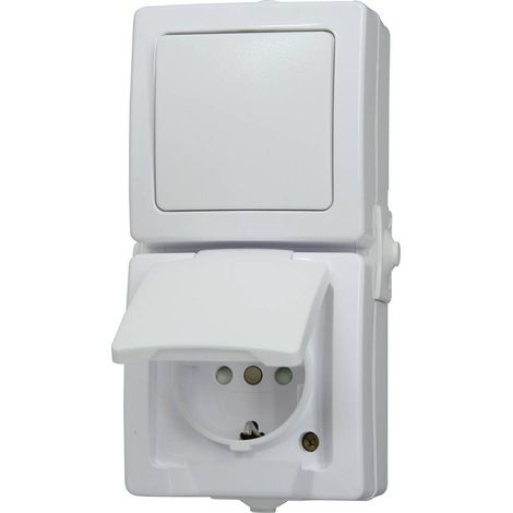 Kopp 138502009 Interruttore per ambienti umidi Combinazione interruttore/prese 1 pz.