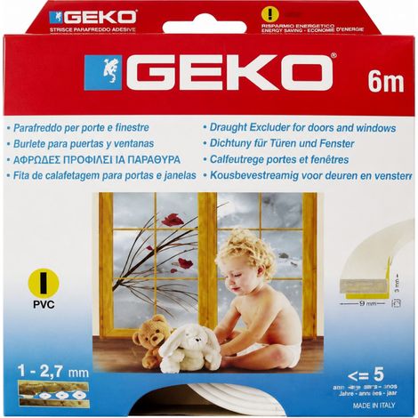 Geko Klebestreifen PVC Schaum weiß 9 mm breit 6 m lang