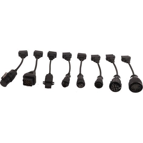 Lot complet 8 câbles OBD II + OBD2 pour scanner auto camion diagnostic (1/5)
