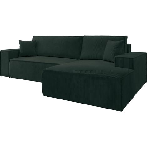 Selsey Farese – Ecksofa mit Cordbezug, Schlaffunktion und Stauraum, Grün, rechts