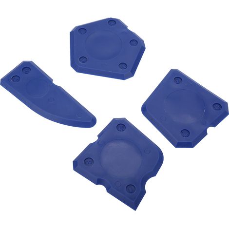 4-teiliges Dichtungswerkzeugset mit Silikon-Glas-Zementspachtel für Dichtstoffe, Fugenmörtel und Feinabdichtung (blau) (1/5)